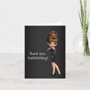 Süße Prinzessin Diva Dankeskarten Dankeskarte