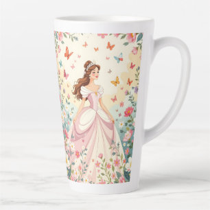 Süße Prinzessin mit Schmetterlingen Milchtasse