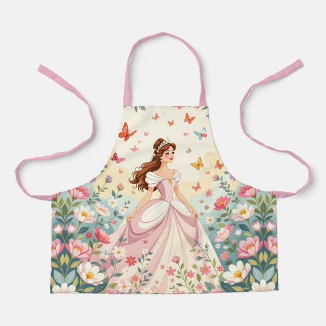 Süße Prinzessin mit Schmetterlingen Schürze (Vorderseite)