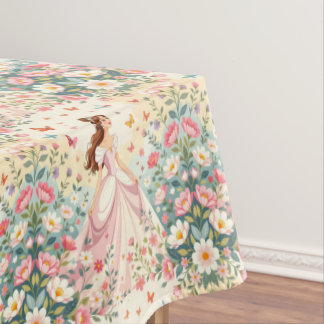 Süße Prinzessin mit Schmetterlingen Tischdecke