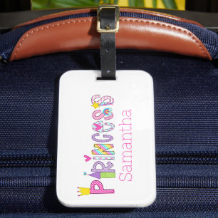 Süße Prinzessin Personalisierte Mädchen Gepäckanhänger