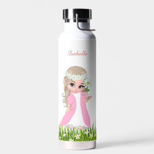 Süße Prinzessin und Blumen Trinkflasche