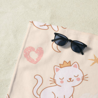 Süße Prinzessinnenkatze mit Krone Strandtuch