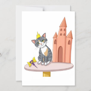 Süße Prinzessinnenkatze mit Schloss Magnetkarte Magneteinladung