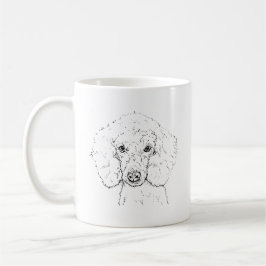 Süße Pudel-Hund-Illustration, handgezeichnet Kaffeetasse