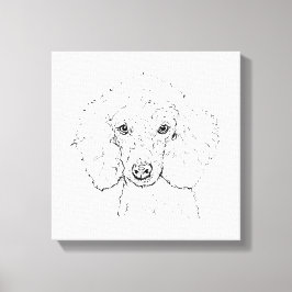 Süße Pudel-Hund-Illustration, handgezeichnet Leinwanddruck
