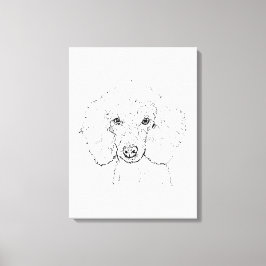 Süße Pudel-Hund-Illustration, handgezeichnet Leinwanddruck