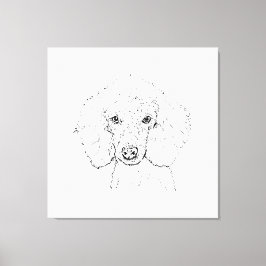 Süße Pudel-Hund-Illustration, handgezeichnet Leinwanddruck