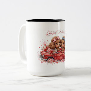 Süße Pudel-Kaffeetasse – Haustierliebhaber-Tasse – Zweifarbige Tasse