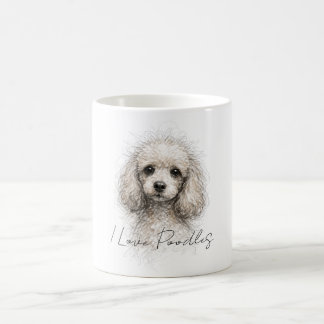 Süße Pudel-Linienkunst, Tassendesign - Pudel Liebh Kaffeetasse