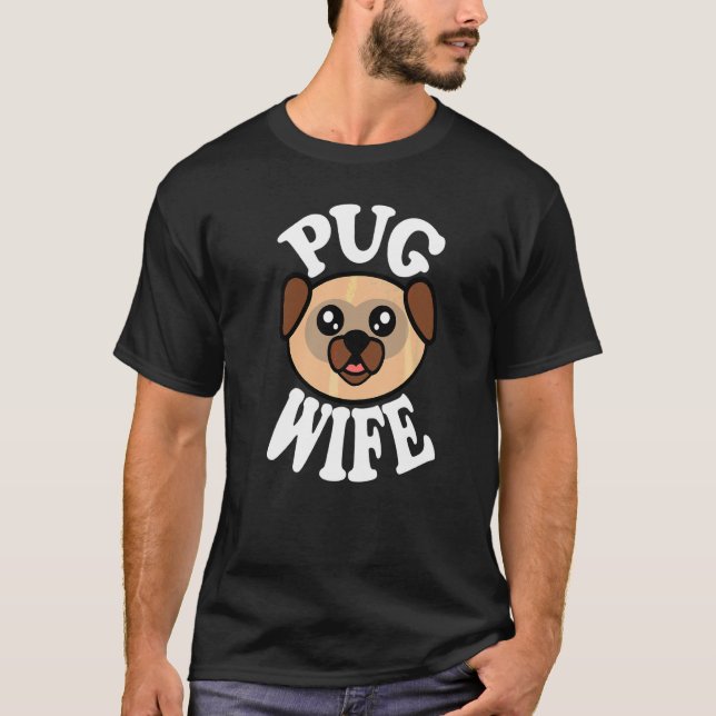 Süße Pug-Frau T-Shirt (Vorderseite)