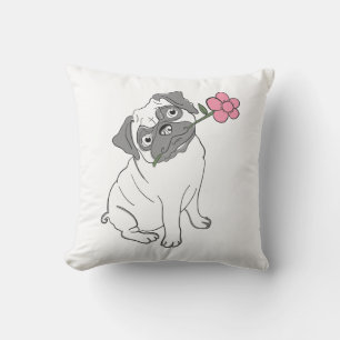 Süße Pug-Geschenk-Welpen-Hund-Liebhaber-Mama Fell- Kissen