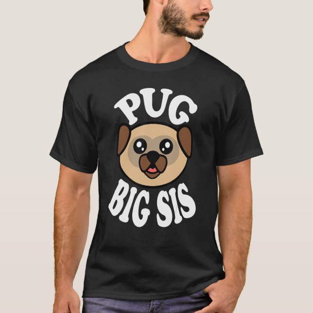Süße Pug-Große Schwester T-Shirt (Vorderseite)