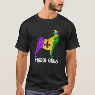 Süße Pug-Hunde Liebhaber Mardi Gras Party Narr Mas T-Shirt