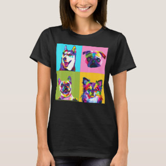 Süße Pug Husky Chihuahua Pitbull Bunte Hundemutter T-Shirt