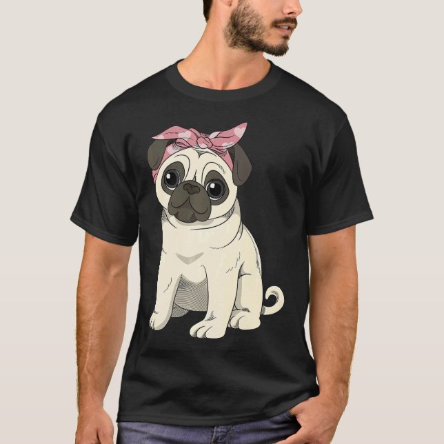Süße Pug Mädchen T-Shirt (Vorderseite)