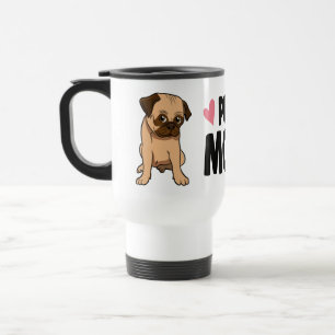 Süße Pug-Mama Cartoon-Hund Pug Reisebecher