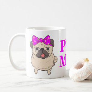 Süße Pug-Mama Cartoon-Hund Pugs Kaffeetasse