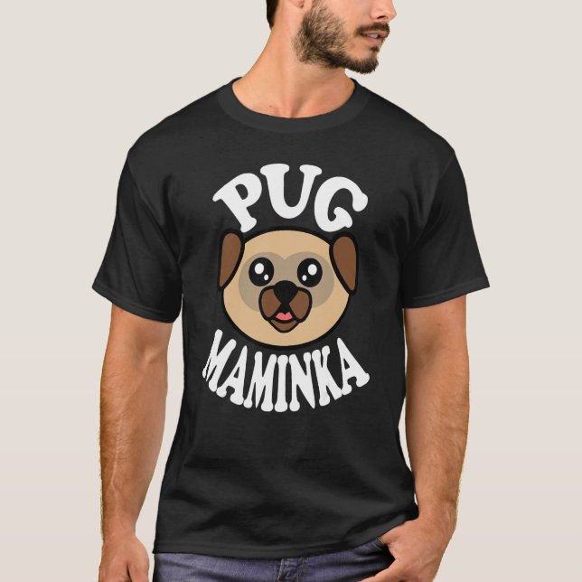 Süße Pug Maminka T-Shirt (Vorderseite)