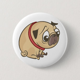 Süße Pug-Mutter Welpen Hund Papa Pugs Cartoon-Welp Button