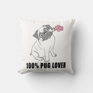 Süße Pug-Welpen-Hund-Liebhaberin Fell-Mama Schwarz Kissen