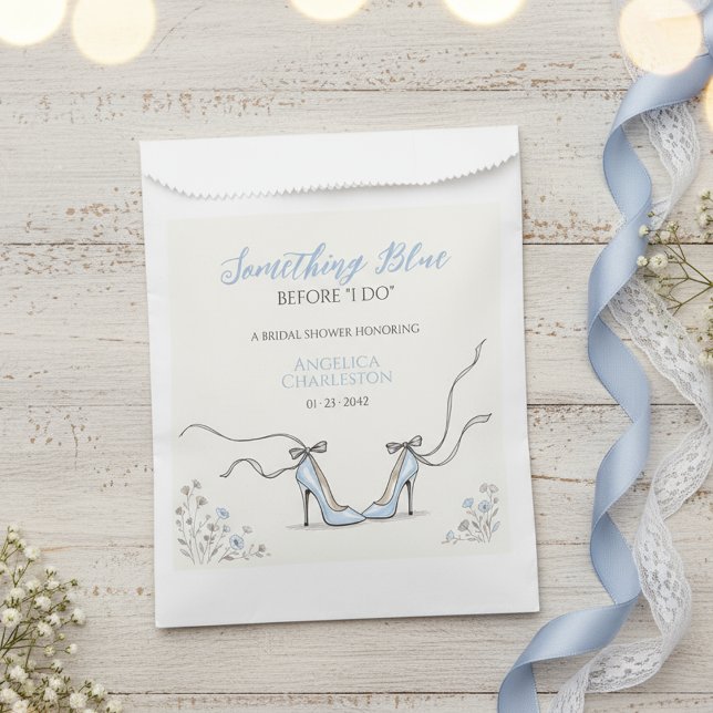 Süße, pulverblaue Absätze, Bridale Shower Geschenktütchen (Cute Powder Blue Heels Bridal Shower Favor Bag
)