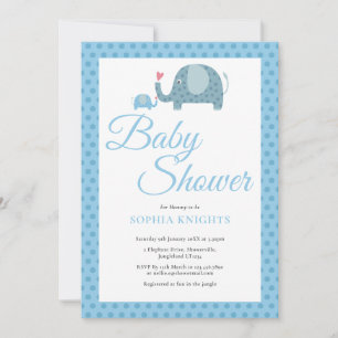 Süße Punkte Elefanten Baby Shower / Streusel Einladung