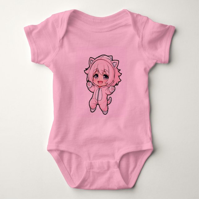 Süße Puppe “In Arbeit” Design Baby Strampler (Vorderseite)