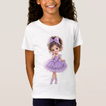 Süße Puppe Lila Kleid Mädchen T-Shirt