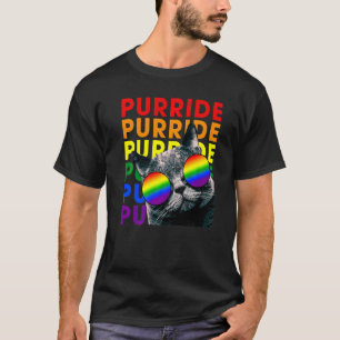 Süße Purride-Katze und Regenbogen-Sonnenbrille Lgb T-Shirt