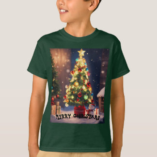 Süsse Q-Versionsfigur Weihnachtsbaum T-Shirt