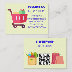 Süße QR-Code-Einzelhandelskarte für Lebensmittel-E Visitenkarte