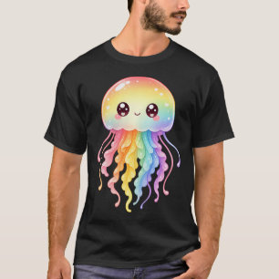 Süße Quallen Ozean Tier Tauchen Regenbogen T-Shirt