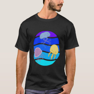 Süße Quallen Unterwasser Ozean Leben Tiere F T-Shirt