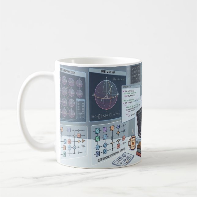 Süße Quantenlabor-Katzen-Tasse Kaffeetasse (Links)
