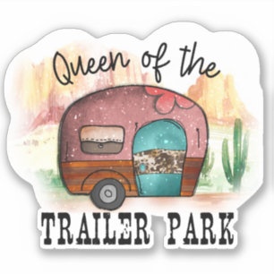 Süße Queen Trailer Park Camper Aufkleber