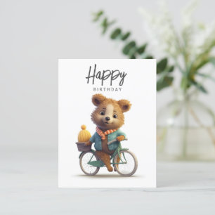 Süße Quokka auf einem Fahrrad, Alles Gute zum Gebu Postkarte