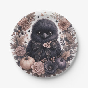Süße Raben Halloween-Papierteller Pappteller