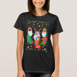 Süße Ragdoll-Katze Kätzchen Weihnachts Socken Xmas T-Shirt