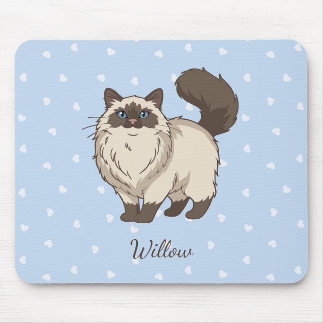 Süße Ragdoll-Katze Personalisiert Mousepad (Vorne)