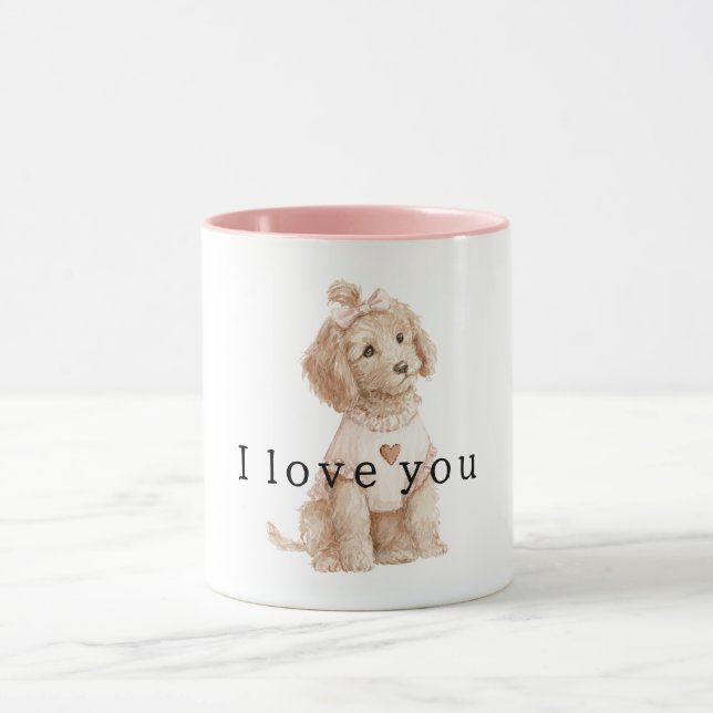Süße Rahm-Hundeliebe Tasse (Zentrum)