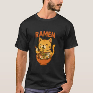 Süße Ramen-Katze japanische Nudeln T-Shirt