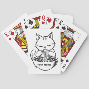 Süße Ramen-Katze Personalisiert Spielkarten