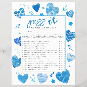 Süße "Rate Wer" Babyparty-Spiel Flyer