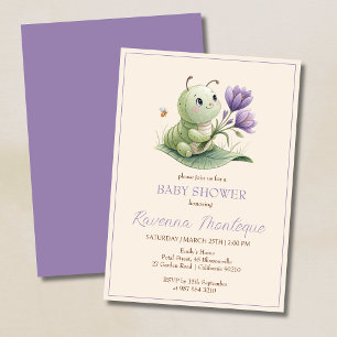 Süße Raupe Personalisierter Name Babyparty Einladung