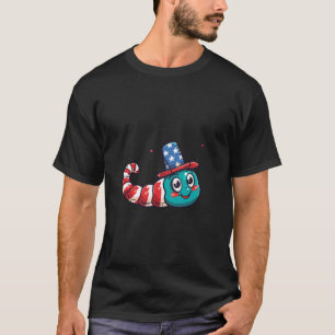 Süße Raupe USA-Flagge 4. Juli T-Shirt