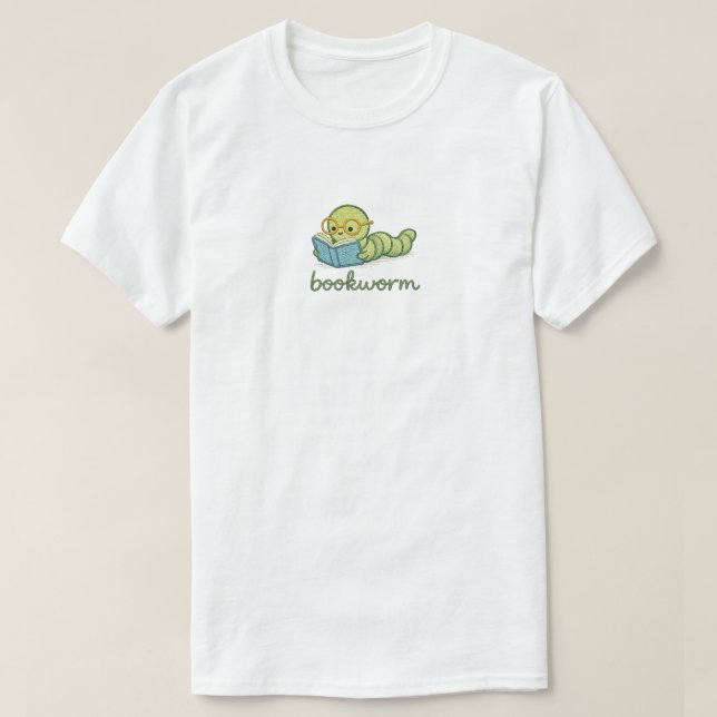 Süße Raupen-Lesebuch T-Shirt (Design vorne)