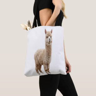 Süße realistische flauschige Alpaka-Foto-Tasche