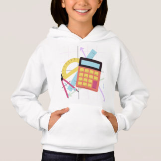 Süße Rechner- und Schulmaterial-Illustration Hoodie