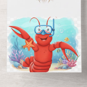Süße Red Lobster Unter dem Meer Geburtstagseinladu All In One Einladung
